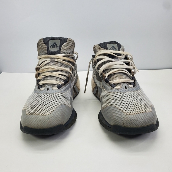 adidas Dropset Shoes Men 11 Trainer Gray White Three Stripe Athletic Sneaker - Picture 4 of 16